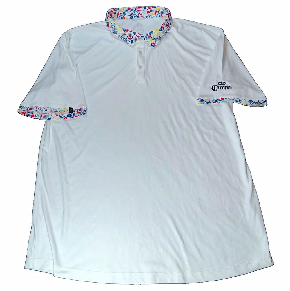 Swannies Golf McCoy Corona Extra Flying Swan Polo Shirt 2XL EUC
